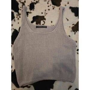 THREADBARE Women's Lilac Knit Cropped Tank Top UK 8 EUR 36 USA 4 Summer Casual